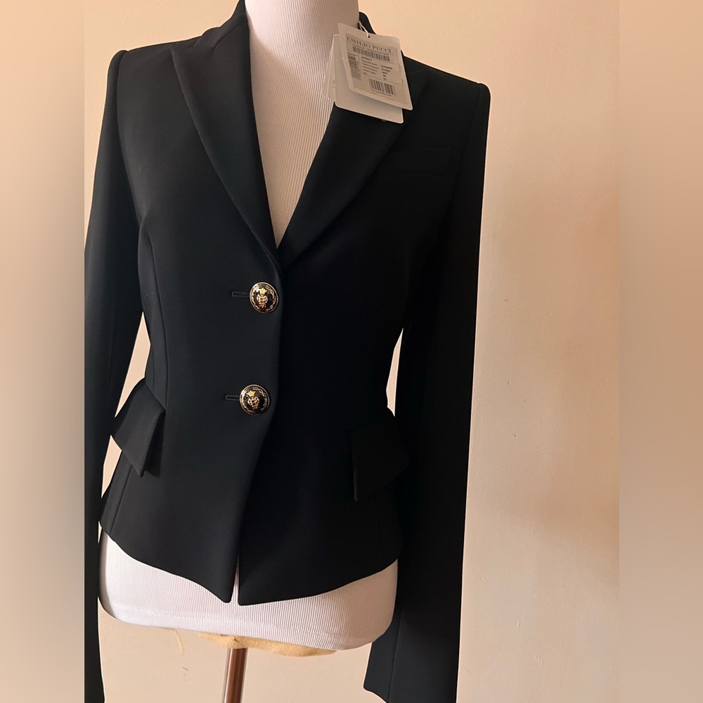NWT Emilio Pucci Black Blazer Jacket Italy Size 38 US 4 - Picture 3 of 16